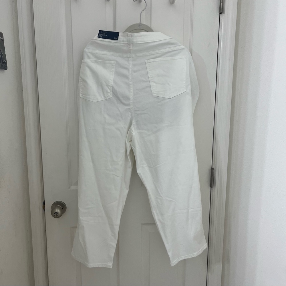 NWT Talbots Flawless Strait Crop White Jeans - 22W